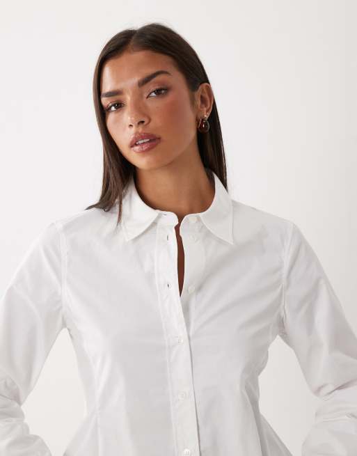 ARKET poplin shirt in white, 3 of 4