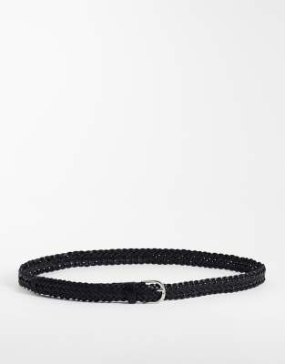 Arket Premium Braided Leather Belt In Black