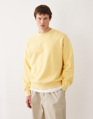 Arket Premium Crew Neck Sweatshirt In Yellow