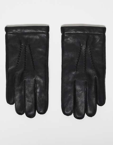 ARKET premium leather gloves in black - view 1