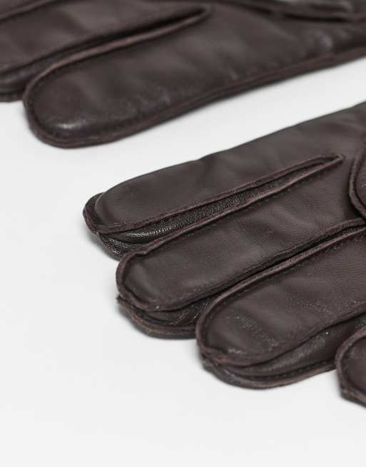 ARKET premium leather gloves in dark brown, 3 of 4