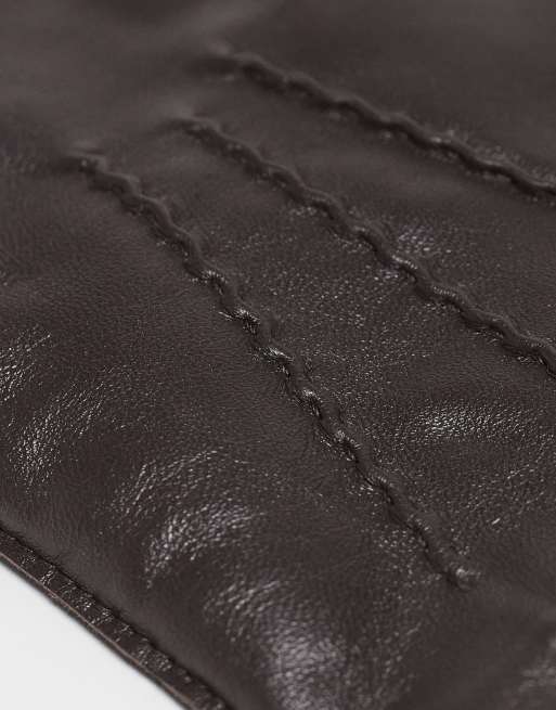 ARKET premium leather gloves in dark brown, 4 of 4