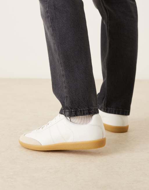 ARKET premium leather sneaker trainers in white, 2 of 5