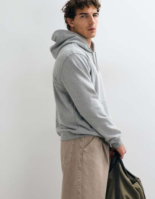 ARKET Premium pure cotton heavy weight hoodie in grey, 5 of 5