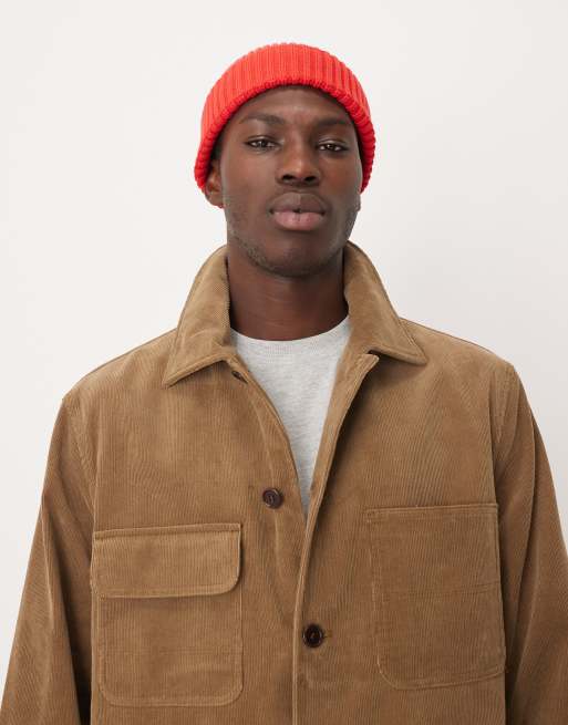 ARKET - Bonnet court en maille côtelée de qualité supérieure - Rouge foncé