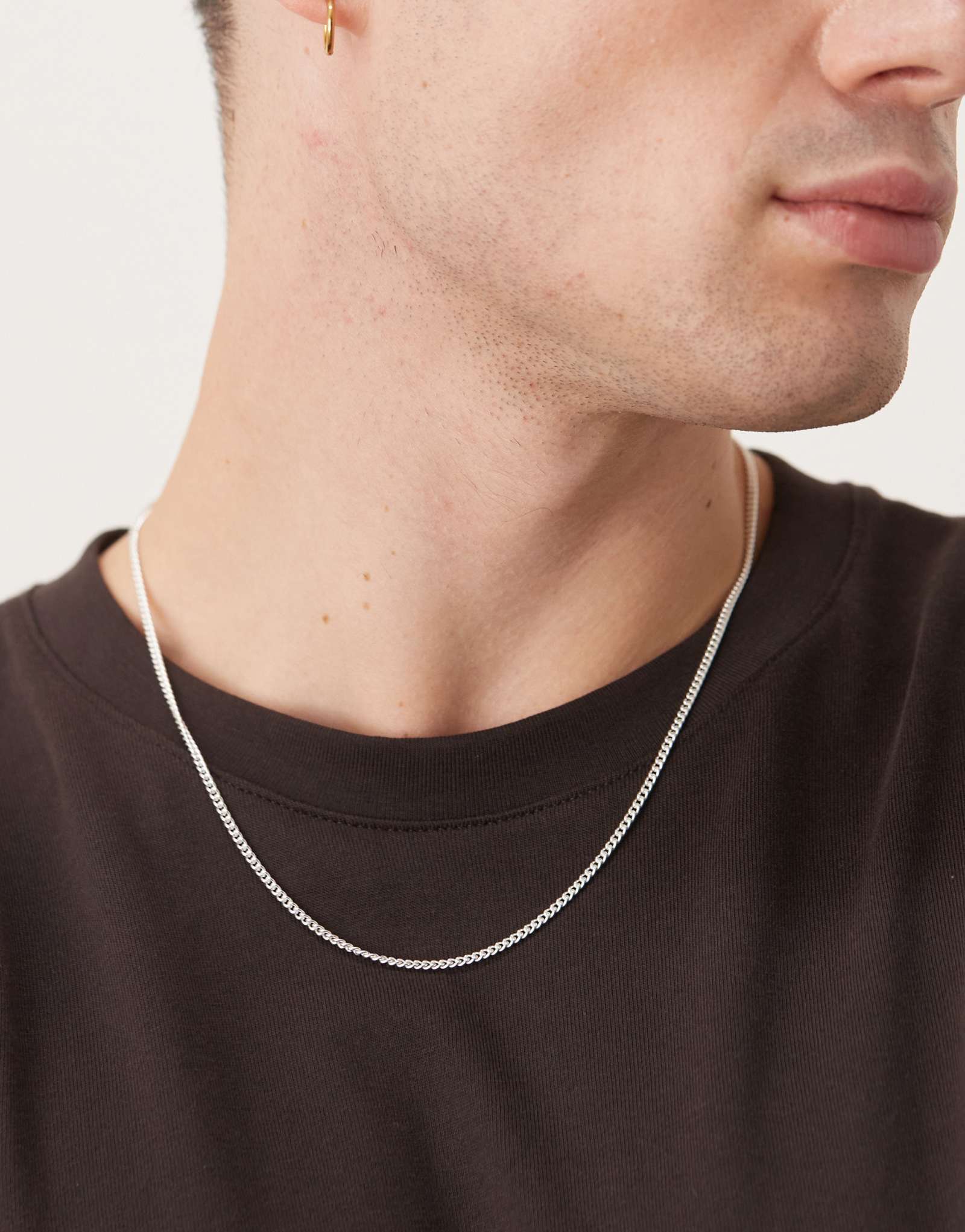 Колье на тонкой цепочке из стерлингового серебра премиум-класса ARKET