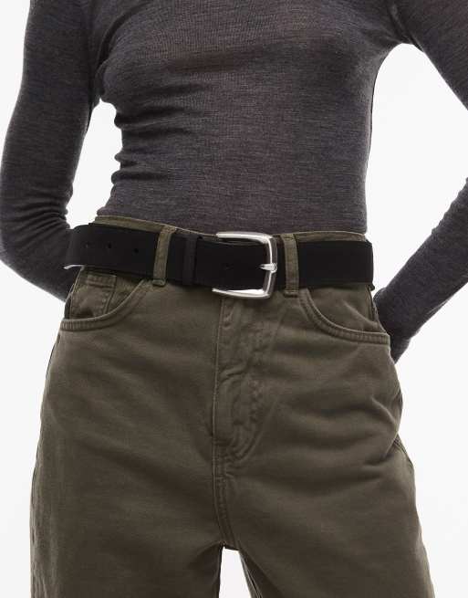 ARKET premium suede belt in black