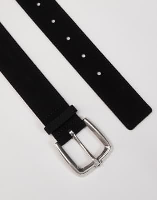 Arket Premium Suede Belt In Black