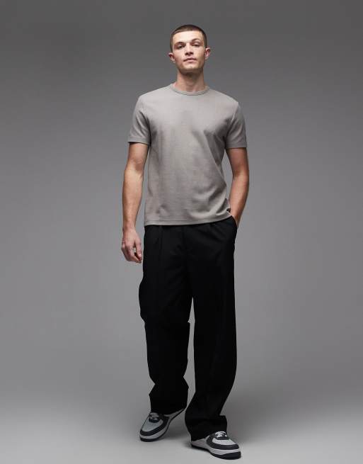 ARKET - Premium - T-shirt van zuiver katoen met textuur in grijs, 2 van 5