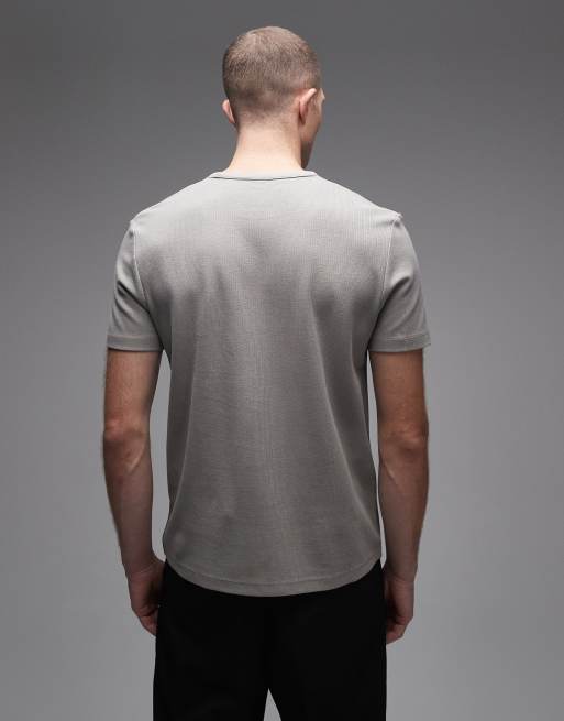 ARKET - Premium - T-shirt van zuiver katoen met textuur in grijs, 3 van 5