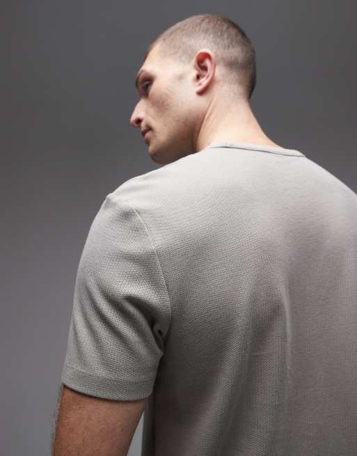 ARKET - Premium - T-shirt van zuiver katoen met textuur in grijs, 5 van 5