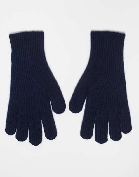 ARKET premium wool gloves with cashmere in dark blue - view 1