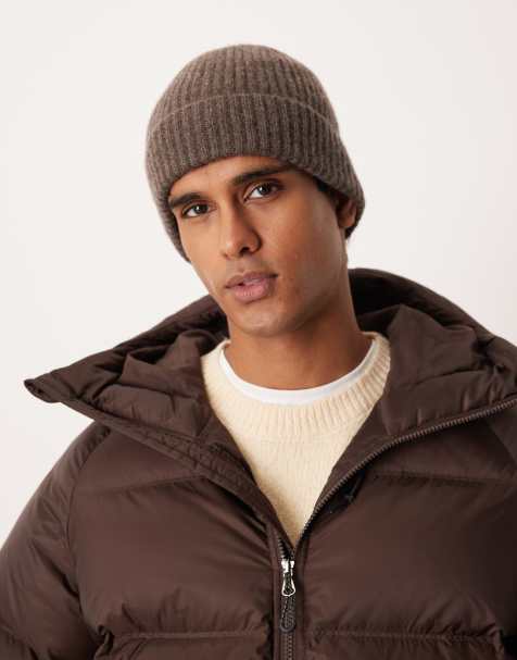 ARKET - Premium zuiver gebreide beanie in bruin - view 1