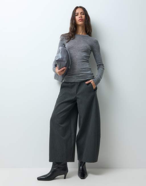 ARKET prenda de canalé de lana pura de manga larga en gris, 2 de 4