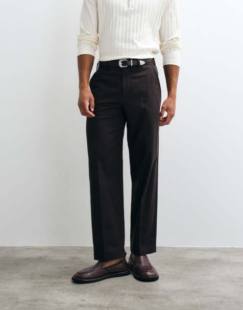 ARKET pue cotton pintuck pants in brown - view 1