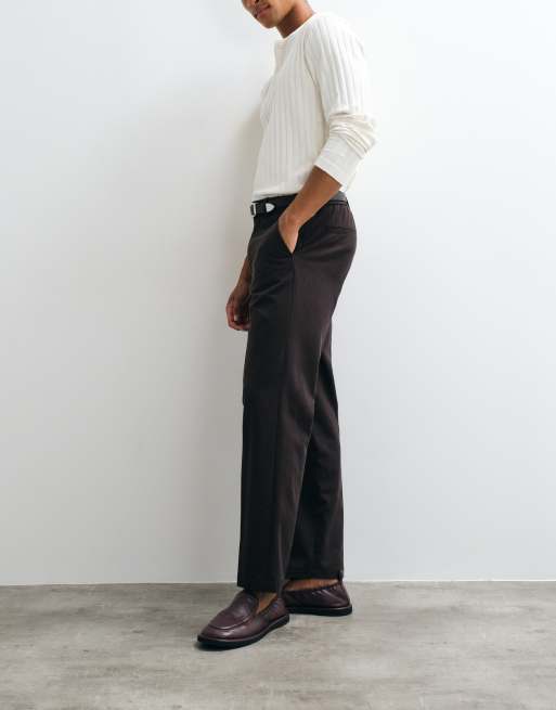 ARKET pue cotton pintuck trouser in brown, 2 of 5