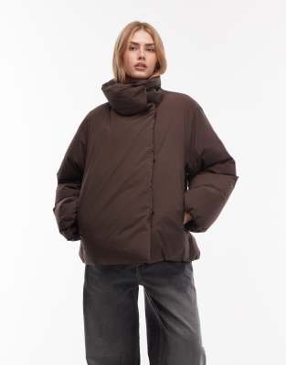 ARKET puffer coat with clean padding in brown
