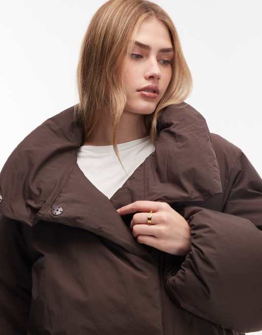 ARKET puffer coat with clean padding in brown, 2 of 4