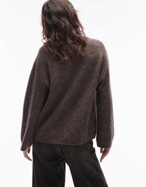 ARKET - Pull col roulé en laine et alpaga - Marron, 4 de 4