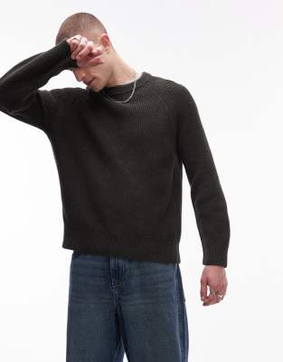 ARKET - Pull en maille de laine mélangée - Vert foncé