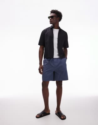 Pull-on-Shorts aus Baumwolle in Blau Blau W44