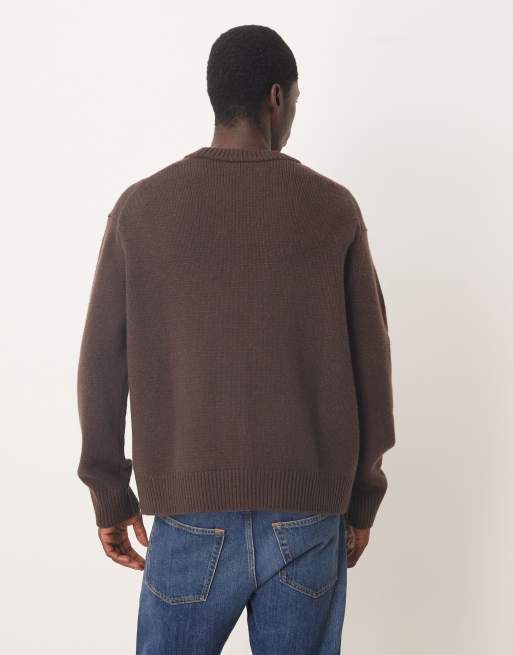 ARKET - Pull oversize en laine - Marron, 3 de 5