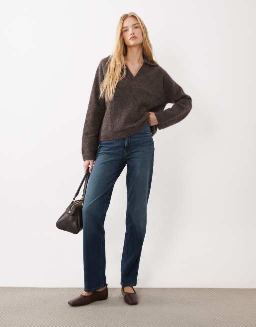 ARKET pull polo ultra-doux en mélange laine et alpaga, gris, 2 de 4