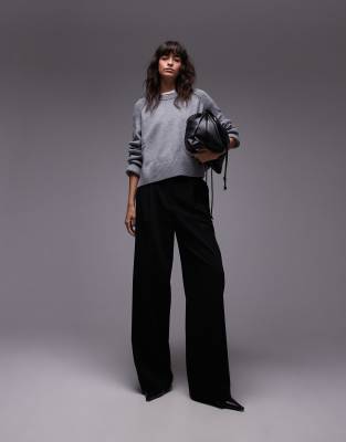 ARKET - Pull ras de cou en laine - Gris chiné