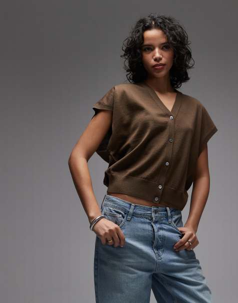 ARKET - Pull sans manches en laine mérinos - Olive foncé - view 1