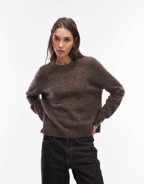 ARKET – Pullover aus Alpaka-Wollmix in Schokobraun mit Rundhalsausschnitt - view 1