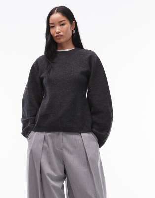 ARKET - Pullover aus reiner Wolle in Dunkelgrau mit tailliertem Schnitt