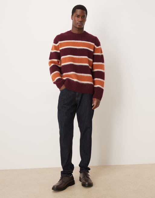 ARKET – Pullover mit Rundhalsausschnitt und Streifen in Rostbraun und Orange, 2 von 5
