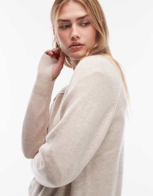ARKET pure cashmere knit sweater in beige melange, 4 of 4