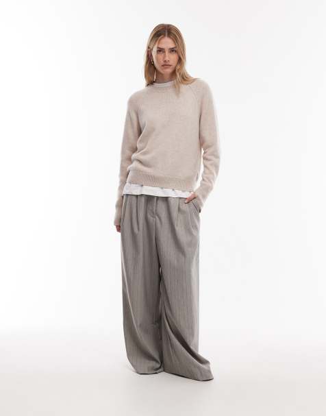 ARKET pure cashmere knitted sweater in beige melange - view 1