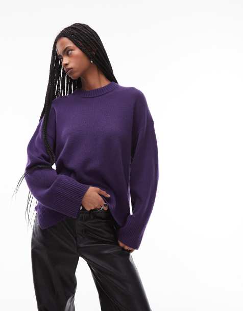 ARKET pure cashmere relaxed sweater in purple wine