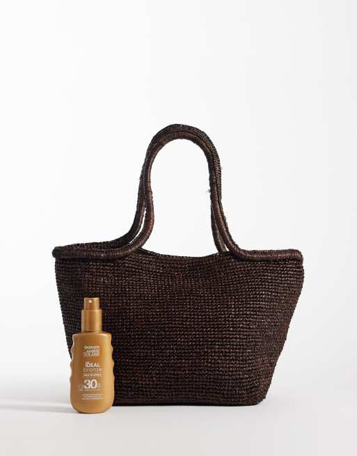 ARKET – Pure – Ciemnobrązowa słomkowa torba typu tote z rafii, 2 z 4