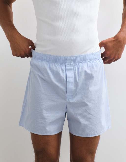 ARKET pure cotton 2 pack shorts in blue and white check, 2 of 5