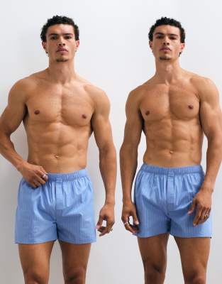 Arket Pure Cotton 2 Pack Shorts In Blue