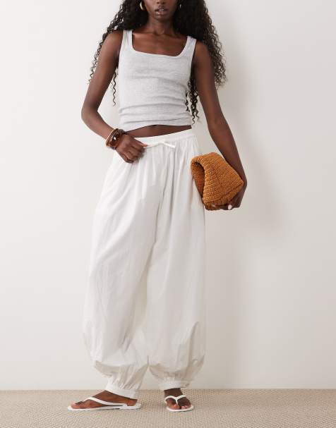 ARKET pure cotton balloon pants in white - view 1