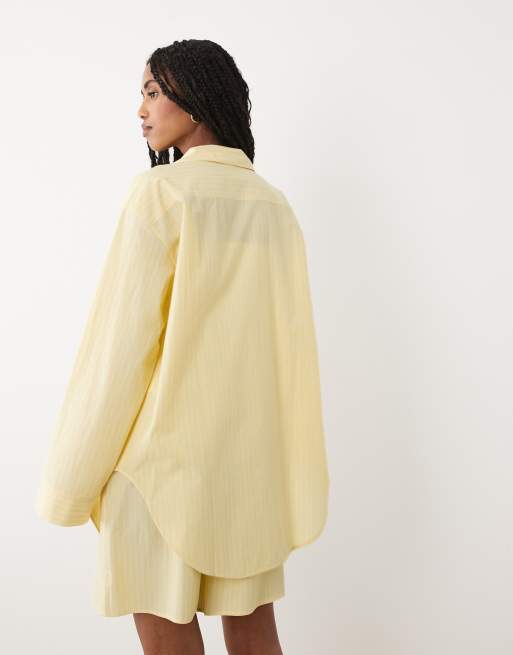 ARKET pure cotton beach shirt in yellow (part of a set), 3 of 4