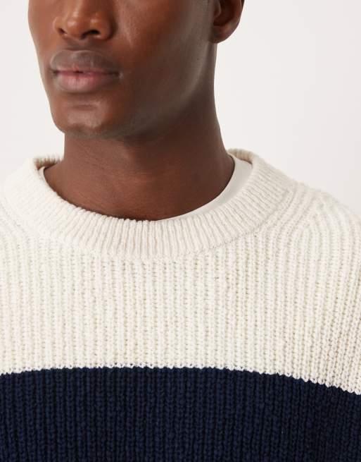 ARKET pure cotton breton striped crew neck jumper in white and navy, 5 of 5