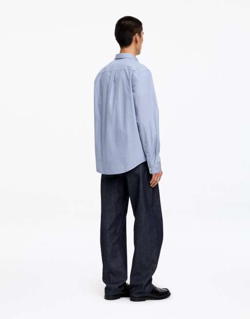 ARKET pure cotton check shirt in blue, 4 of 4
