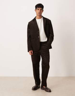 Arket Pure Cotton Corduroy Straight Leg Pants In Brown