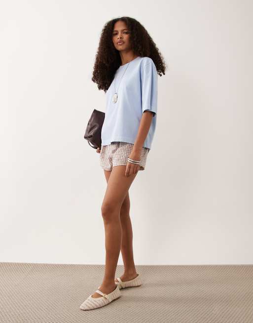 ARKET pure cotton heavyweight boxy fit t-shirt in blue , 4 of 4