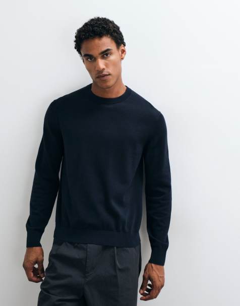 ARKET pure cotton lightweight jumper in navy - view 1