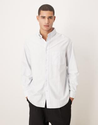 Arket Pure Cotton Long Sleeve Shirt In White