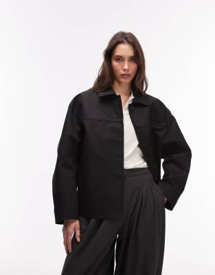 Arket Pure Cotton Overshirt In Black