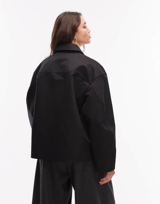 ARKET pure cotton overshirt in black, 4 of 4