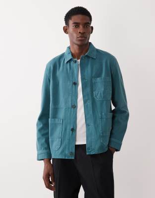Arket Pure Cotton Overshirt In Blue