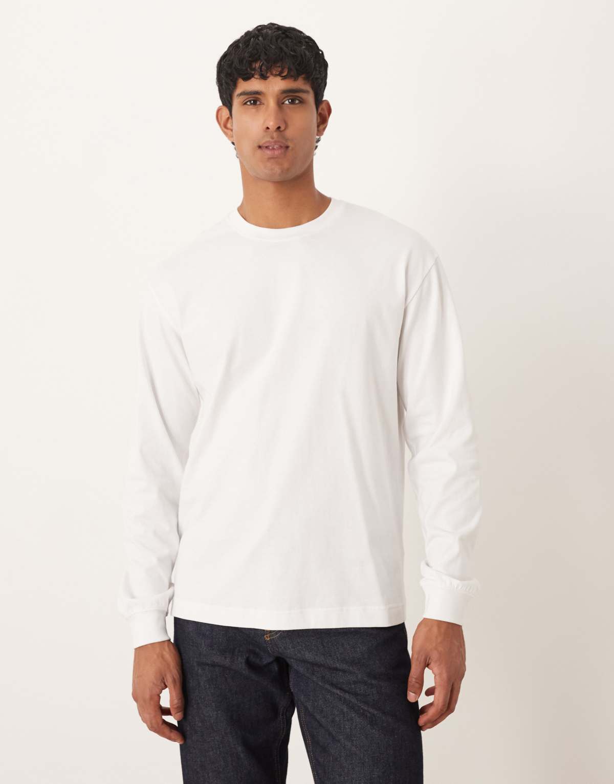 ARKET pure cotton oversized long sleeve t-shirt in white